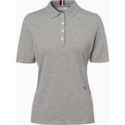 Tommy Hilfiger - Damska koszulka polo, szary. Szare koszulki damskie xs, z haftami, z bawełny, klasyczne, polo. Za 179,95 zł.