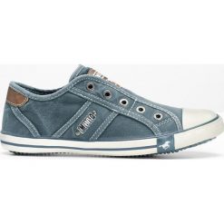 Sneakersy Mustang bonprix niebieski dżins. Niebieskie sneakersy damskie bonprix. Za 179,99 zł.