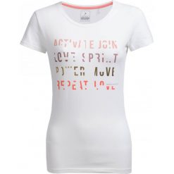T-shirt damski TSD602 - biały - Outhorn. Białe koszulki damskie Outhorn, bez wzorów, z bawełny, bez kołnierzyka. W wyprzedaży za 19,99 zł.
