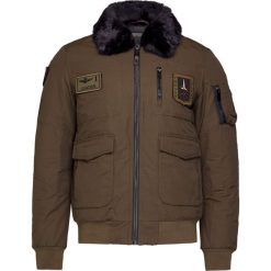 Bomberka AERONAUTICA MILITARE. Brązowe płaszcze męskie Aeronautica Militare, na zimę, m, z aplikacjami, z futra, militarne, bez kaptura. W wyprzedaży za 1059,00 zł.
