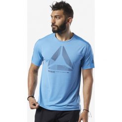 Reebok One Series Training Activchill Move Koszulka Niebieski. Niebieskie podkoszulki męskie Reebok, s, z nadrukiem, z elastanu, bez kołnierzyka, krótkie. Za 163,95 zł.