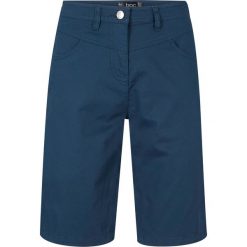 Bermudy ze stretchem bonprix ciemnoniebieski. Niebieskie spodnie damskie bonprix, bez wzorów. Za 74,99 zł.