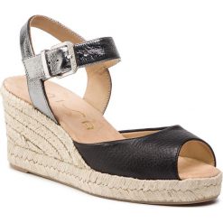 Espadryle UNISA - City Sty Mer Blk/Steel Softy. Szare espadryle damskie Unisa, bez wzorów, ze skóry, bez obcasa, na obcasie. W wyprzedaży za 249,00 zł.