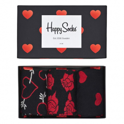 Skarpety Happy Socks Gift Box Valentines (XVAL08-9000). Czarne skarpetki męskie marki Happy Socks, z bawełny. Za 69,99 zł.