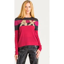 SWETER Armani Exchange. Żółte swetry damskie Armani Exchange, s, bez wzorów, z wełny, bez rękawów, bez kaptura. Za 347,40 zł.