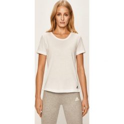 Adidas Performance - T-shirt. Białe topy damskie adidas Performance, s, bez wzorów, z bawełny, z okrągłym kołnierzem. Za 99,90 zł.
