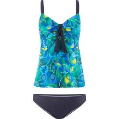 Tankini (2 części) bonprix niebieski z nadrukiem. Niebieskie stroje kąpielowe damskie bonprix, z nadrukiem. Za 89,99 zł.