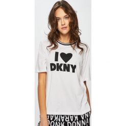 Dkny - Top piżamowy. Białe piżamy damskie DKNY, s, z nadrukiem, z elastanu, z okrągłym kołnierzem. Za 269,90 zł.