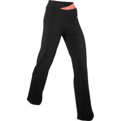 Spodnie sportowe, długie, Level 1 bonprix czarno-dymny koralowy. Czarne spodnie damskie bonprix, z bawełny. Za 74,99 zł.