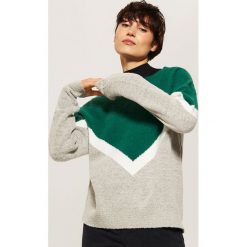 Trójkolorowy sweter - Wielobarwn. Szare swetry klasyczne damskie House, l. Za 69,99 zł.