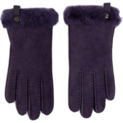 Rękawiczki Ugg W Shorty Glove W Leather Trim 17367. Czarne rękawiczki damskie Ugg, bez wzorów. Za 519,00 zł.