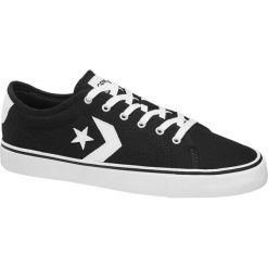 Tenisówki męskie Converse czarno-białe. Czarne trampki męskie Converse, bez wzorów, z gumy, sportowe, bez zapięcia. Za 199,90 zł.