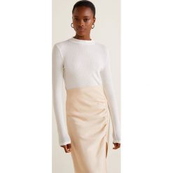Mango - Bluzka Lilo. Szare bluzki asymetryczne Mango, l, z dzianiny, eleganckie, z golfem. Za 69,90 zł.