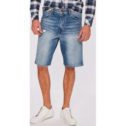 Wrangler - Szorty. Niebieskie spodenki i szorty męskie Wrangler, bez wzorów, z bawełny, casualowe. W wyprzedaży za 219,90 zł.