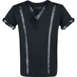 Gothicana by EMP Heavy Soul T-Shirt czarny. Czarne koszulki męskie marki Gothicana by EMP, l, w paski, bez kołnierzyka, krótkie. Za 79,90 zł.