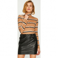 Answear - Sweter. Różowe golfy damskie ANSWEAR, l, z bawełny, z krótkim rękawem. Za 99,90 zł.