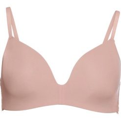 Biustonosz usztywniany bez fiszbinów bonprix różowobrązowy. Różowe biustonosze bonprix, w koronkowe wzory, z koronki. Za 44,99 zł.