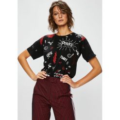 Pinko - Top. Czarne bluzki damskie marki Pinko, s, bez wzorów, z bawełny, z okrągłym kołnierzem, z krótkim rękawem. W wyprzedaży za 399,90 zł.