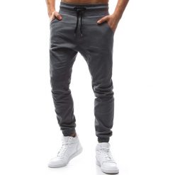 Joggery męskie: Spodnie męskie joggery szare (ux1134)