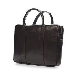 Torba Solier Skórzana męska torba na laptopa Ciemny brąz Solier William. Torby męskie skórzane Solier, bez wzorów. Za 577,36 zł.