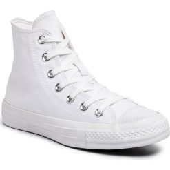 Sneakersy CONVERSE - Ctas Hi 565199C White/White/White. Białe półbuty damskie Converse, na co dzień, bez wzorów, z gumy, bez obcasa, na płaskiej podeszwie, bez zapięcia. Za 329,00 zł.