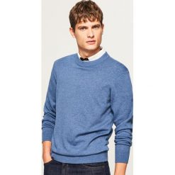Gładki sweter - Niebieski. Niebieskie swetry klasyczne męskie marki Reserved, l. Za 79,99 zł.