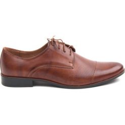 Półbuty męskie Łukbut. Brązowe buty wizytowe męskie Łukbut, bez wzorów, ze skóry, eleganckie, bez zapięcia. Za 289,00 zł.
