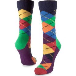 Skarpety Wysokie Unisex HAPPY SOCKS - ARY01-6002 Kolorowy. Szare skarpetki męskie marki Happy Socks, w kolorowe wzory, z bawełny. Za 34,90 zł.