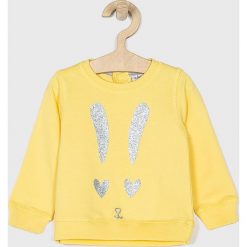 Blukids - Bluza dziecięca 68-98 cm. Żółte bluzy dziewczęce Blukids, z nadrukiem, z bawełny, bez rękawów, bez kaptura. W wyprzedaży za 24,90 zł.