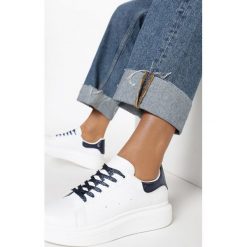 Biało-Granatowe Sneakersy Neamesa. Białe sneakersy damskie Born2be. Za 89,99 zł.