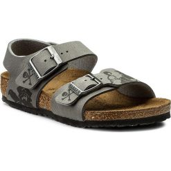 Sandały BIRKENSTOCK - New York Kids 0187443 Pirat Iron Hand Gray. Szare sandały chłopięce Birkenstock, ze skóry ekologicznej. W wyprzedaży za 129,00 zł.