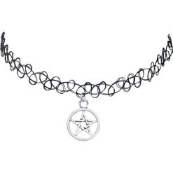 Mysterium® Pentagram Tattoo Necklace Naszyjnik czarny/odcienie srebrnego. Szare naszyjniki damskie marki Mysterium®, srebrne. Za 32,90 zł.