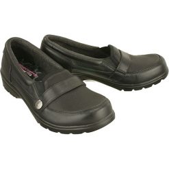 SKECHERS 49035/BLK black, półbuty damskie. Czarne półbuty damskie Skechers, bez wzorów, bez obcasa, bez zapięcia. Za 319,90 zł.