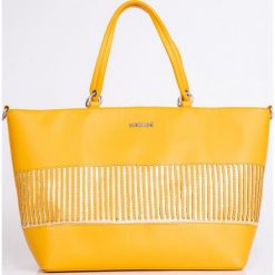 Torebka damska Monnari shopper w paski żółta. Żółte torby damskie na zakupy Estetino, w paski, eleganckie, bez dodatków. Za 129,00 zł.