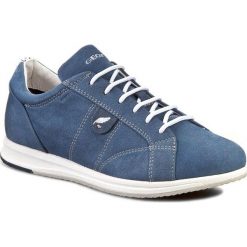 Półbuty GEOX - D Avery A D52H5A 000SE C4008 Denim. Niebieskie półbuty damskie Geox, bez wzorów, ze skóry, sportowe, bez obcasa, na płaskiej podeszwie, na sznurówki. W wyprzedaży za 179,00 zł.