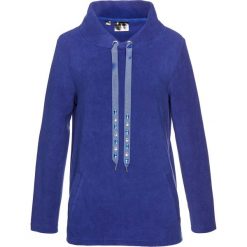 Bluza z polaru z szalowym kołnierzem bonprix szafirowy. Niebieskie bluzy damskie bonprix, bez wzorów, z polaru, bez rękawów, bez kaptura. Za 89,99 zł.