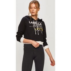LaBellaMafia - Bluza. Czarne bluzy damskie LABELLAMAFIA, s, z nadrukiem, z elastanu, bez rękawów, z kapturem. Za 199,90 zł.