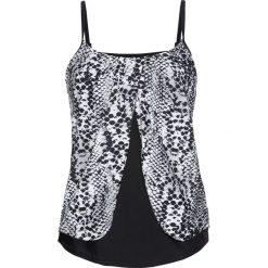 Top plażowy tankini bonprix czarno-szary. Czarne topy damskie bonprix. Za 89,99 zł.