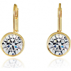 Pozłacane kolczyki "Amarillo" z kryształkami Swarovski. Żółte kolczyki damskie marki METROPOLITAN, z kryształem, pozłacane. W wyprzedaży za 43,95 zł.