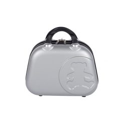 Kosmetyczki damskie: Kosmetyczka w kolorze srebrnym – (S)28 x (W)35 x (G)17 cm