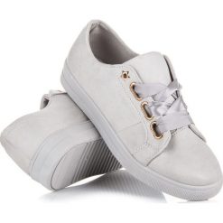 Trampki damskie slip on: Trampki Estrella odcienie szarości i srebra