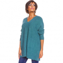 Sweter "Lolita" w kolorze turkusowym. Niebieskie swetry oversize damskie marki So Cachemire, s, z kaszmiru. W wyprzedaży za 186,95 zł.