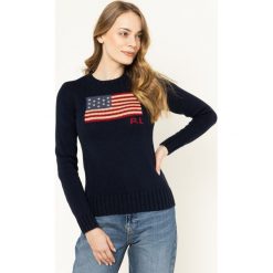 Sweter Polo Ralph Lauren 211662510. Niebieskie swetry damskie Polo Ralph Lauren, m, bez wzorów, z bawełny, klasyczne, bez rękawów, bez kaptura. W wyprzedaży za 469,00 zł.