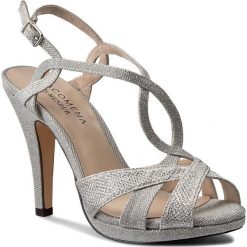 Sandały MENBUR - PACOMENA 06281 Silver 0009. Szare klapki damskie marki Menbur, z aplikacjami, ze skóry ekologicznej, bez obcasa, na obcasie. Za 349,00 zł.
