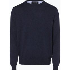 Andrew James - Sweter męski, niebieski. Niebieskie swetry klasyczne męskie Andrew James, m, prążkowane, z kontrastowym kołnierzykiem. Za 149,95 zł.