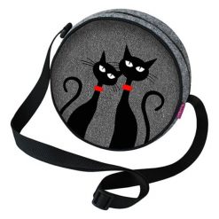 Torebki klasyczne damskie: Torebka „Twist” w kolorze szaro-czarnym – Ø 20 cm