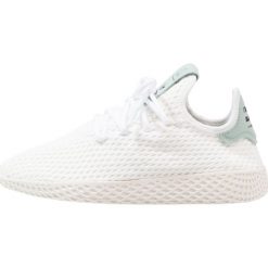 Adidas Originals PW TENNIS HU Tenisówki i Trampki footwear white/tactile green. Białe trampki męskie adidas Originals, z tworzywa sztucznego. W wyprzedaży za 263,20 zł.