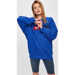Diesel - Bluza. Czarne bluzy damskie Diesel, s, z nadrukiem, z bawełny, bez rękawów, bez kaptura. W wyprzedaży za 399,90 zł.