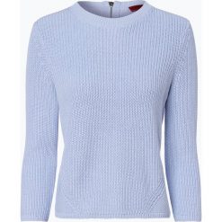 HUGO - Sweter damski – Sitina, niebieski. Szare swetry klasyczne damskie marki Laona, s, w koronkowe wzory, z koronki. Za 589,95 zł.