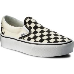 Tenisówki VANS - Classic Slip-On P VN00018EBWW Blk&Whtchckerboard/Wht. Czarne półbuty damskie Vans, bez wzorów, z gumy, bez zapięcia. W wyprzedaży za 219,00 zł.